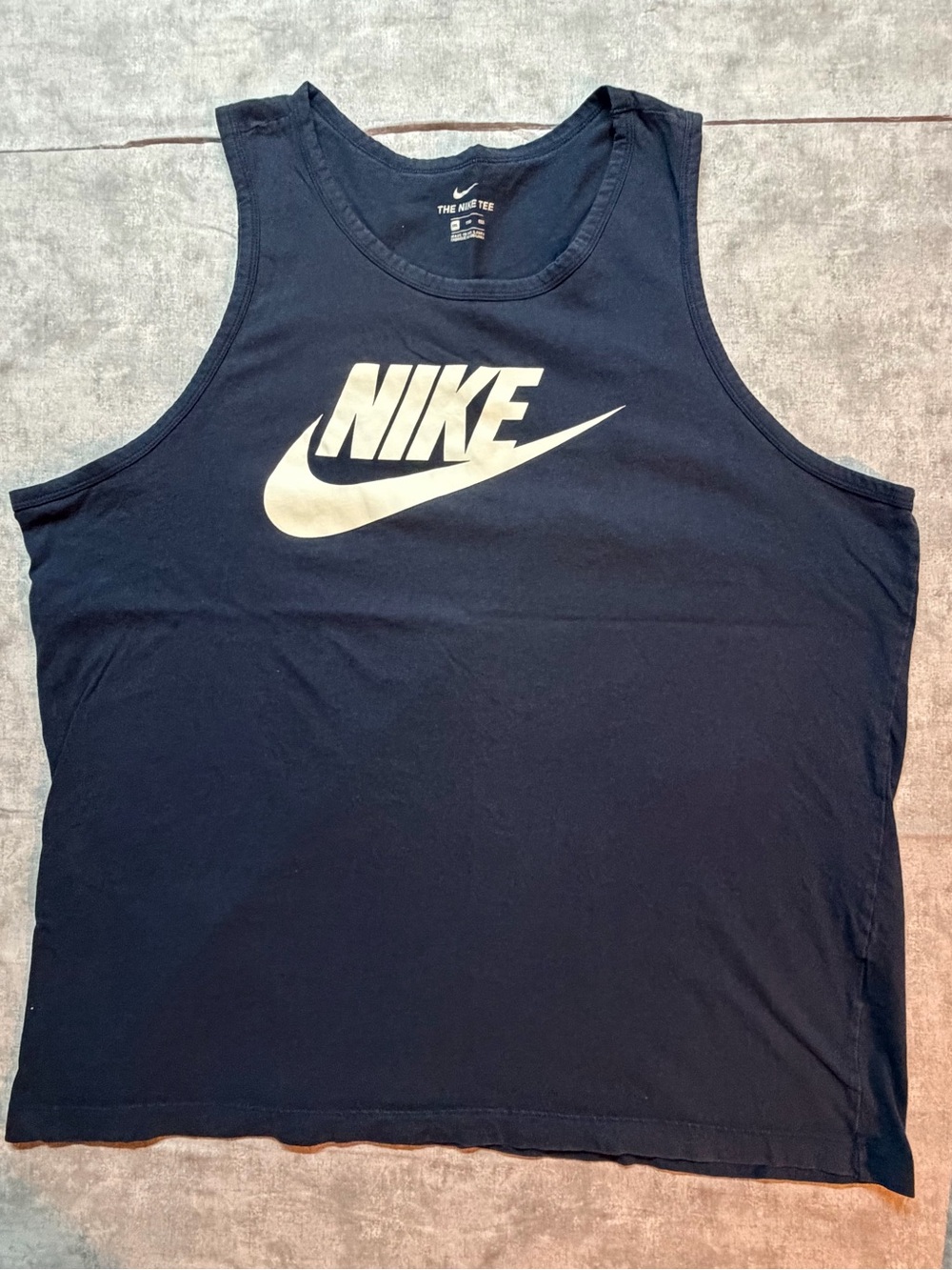 Nike Men's Navy Tank with White Swoosh Logo
